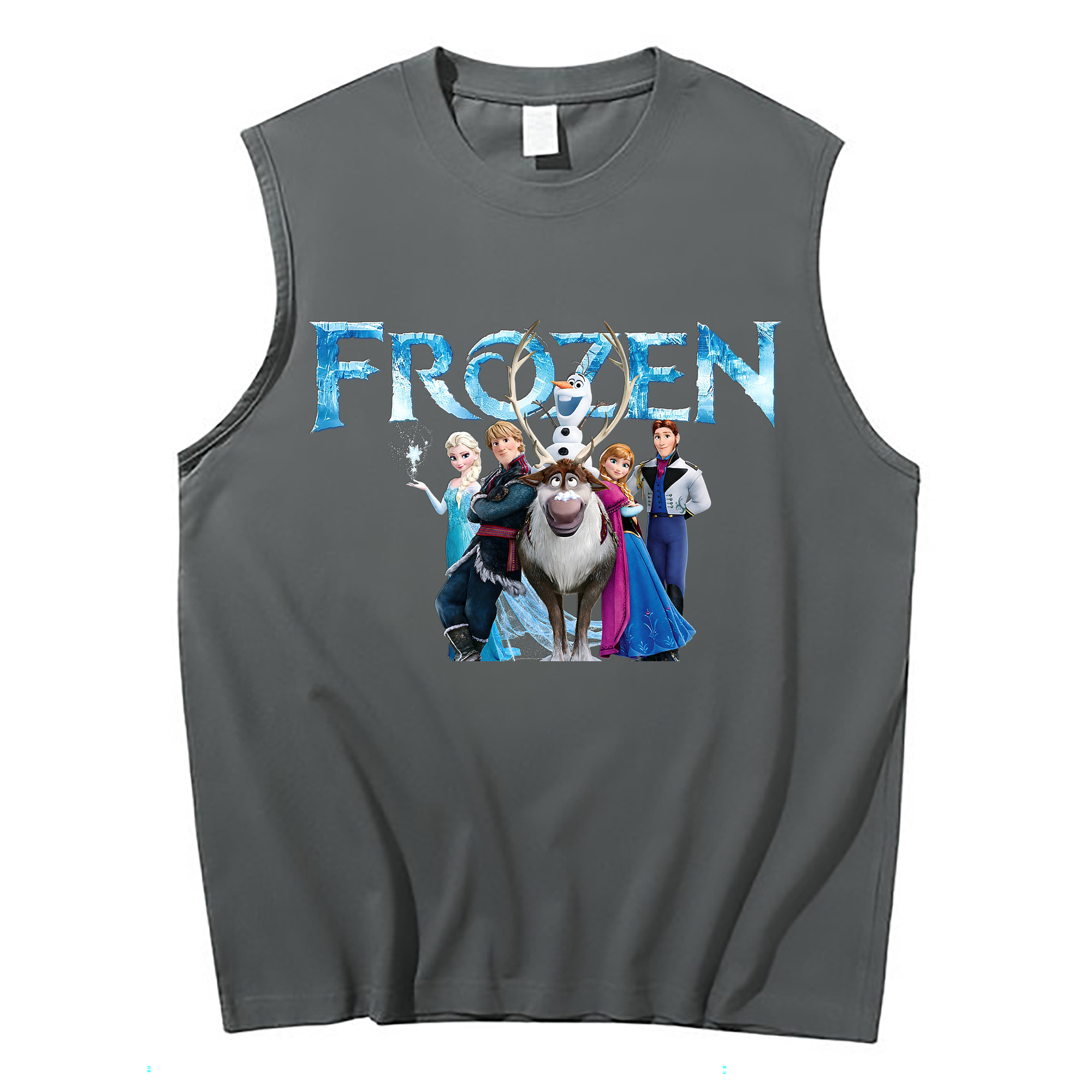 （画像用） アナと雪の女王 アンナ エルサ Frozen Anna Elsa コットン100％タンクトップ（フロントプリント）
